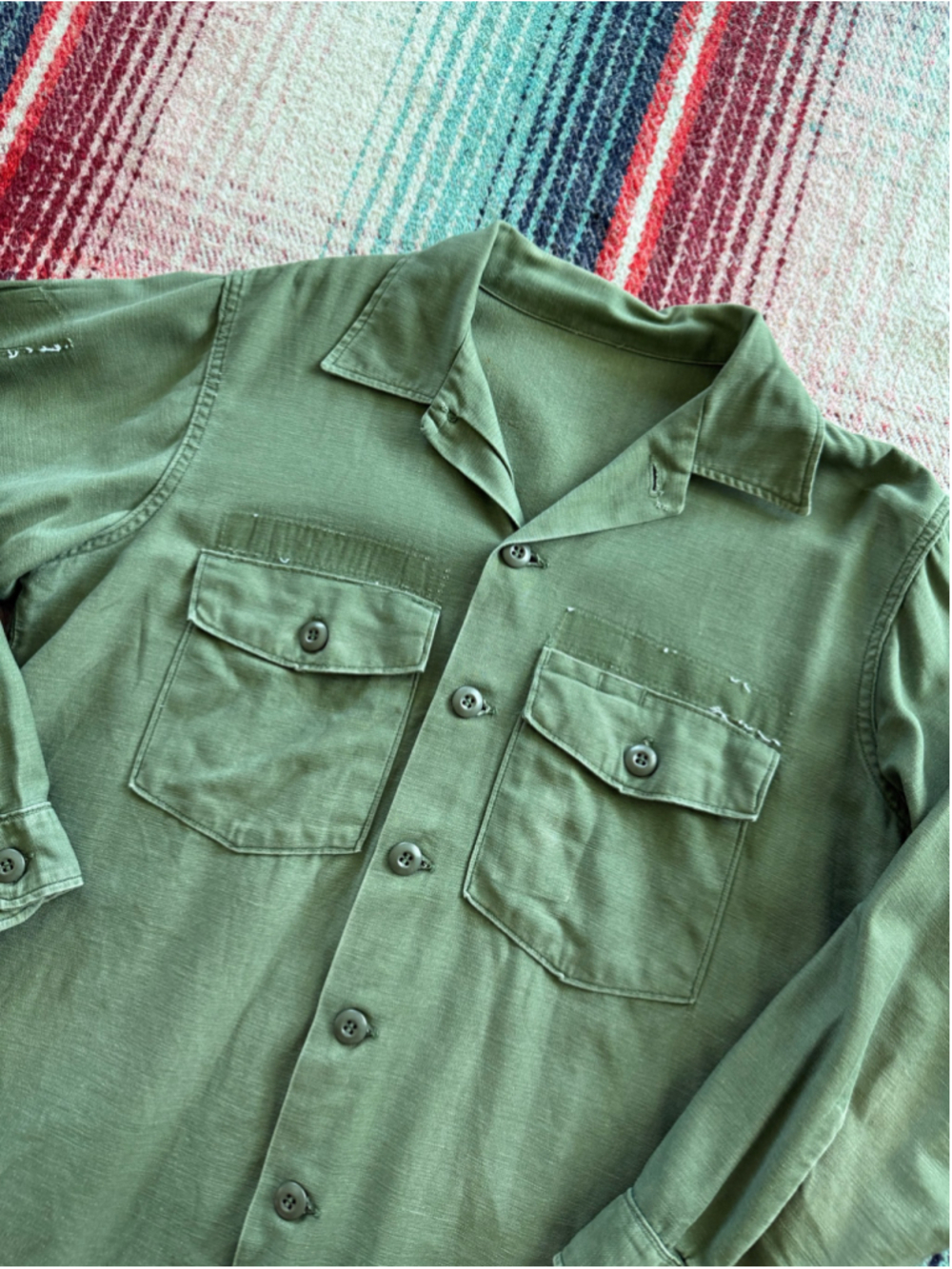 Vintage OG 107 Class 1 Sateen Military Shirt L